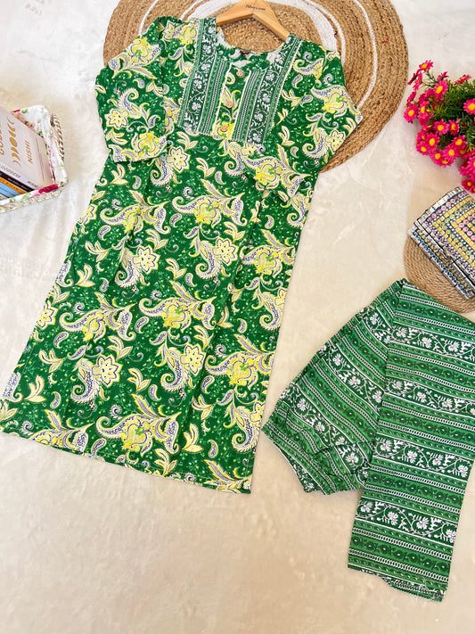 Cotton kurtie pant set