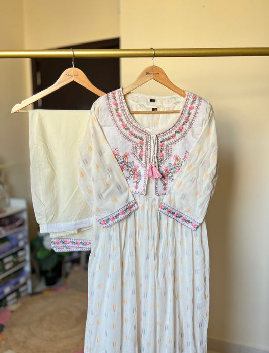 beautiful cotton frock with  jacket