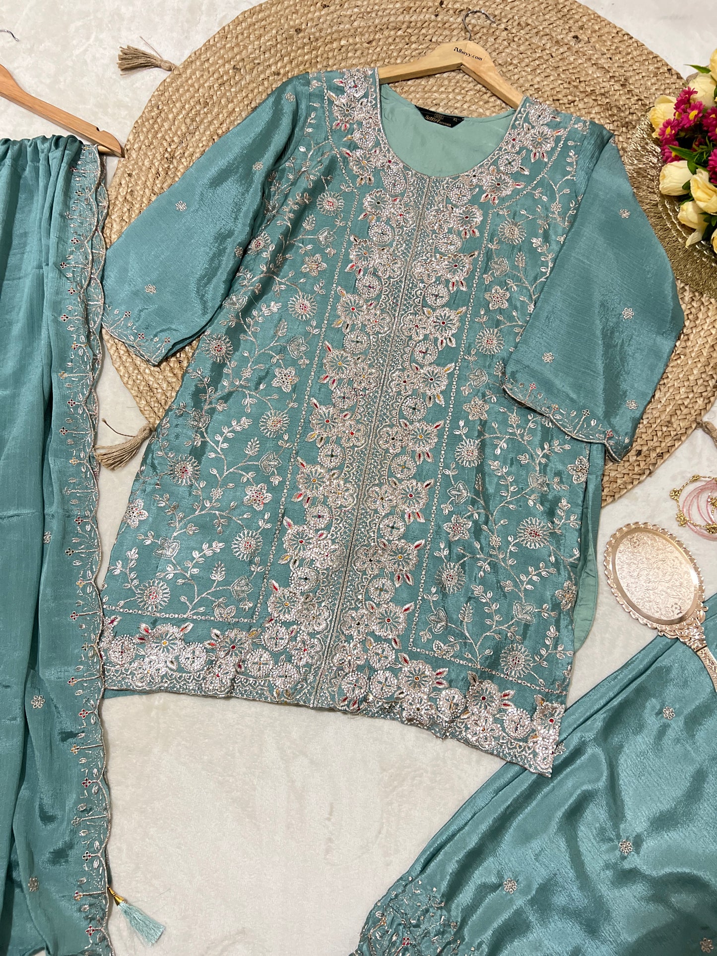 Premium Suit set with full embroidery and stone work CBRP2064