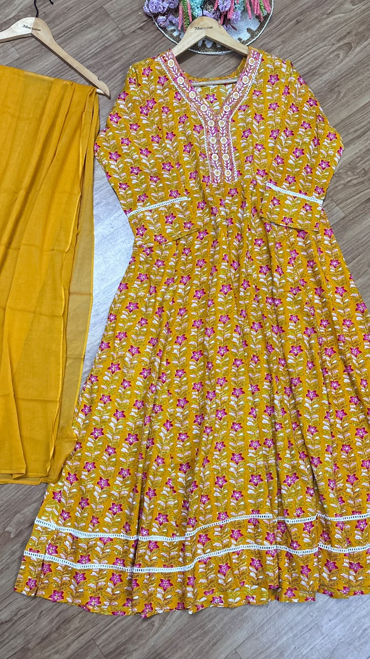 Cotton frock Dupatta set