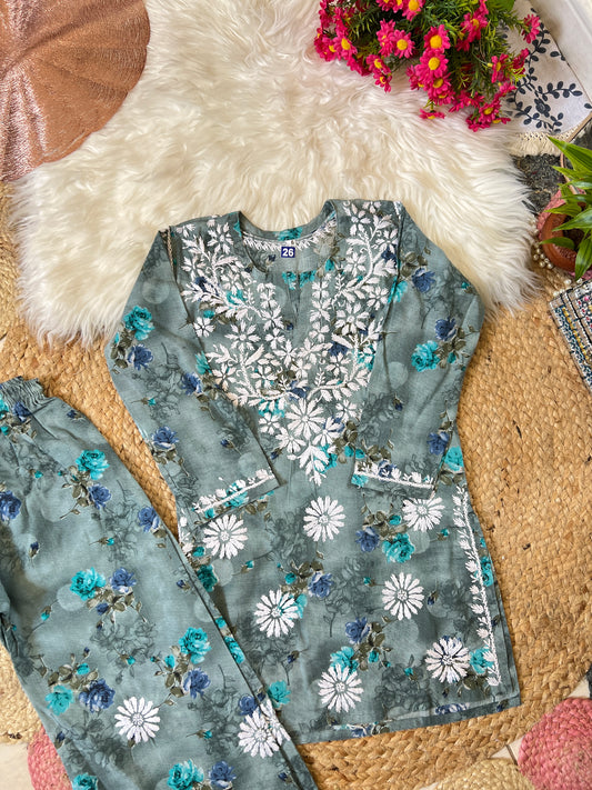 Kids dress Chikankari cotton
