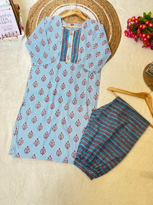 Cotton kurtie pant set