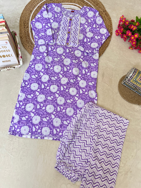 Cotton kurtie pant set