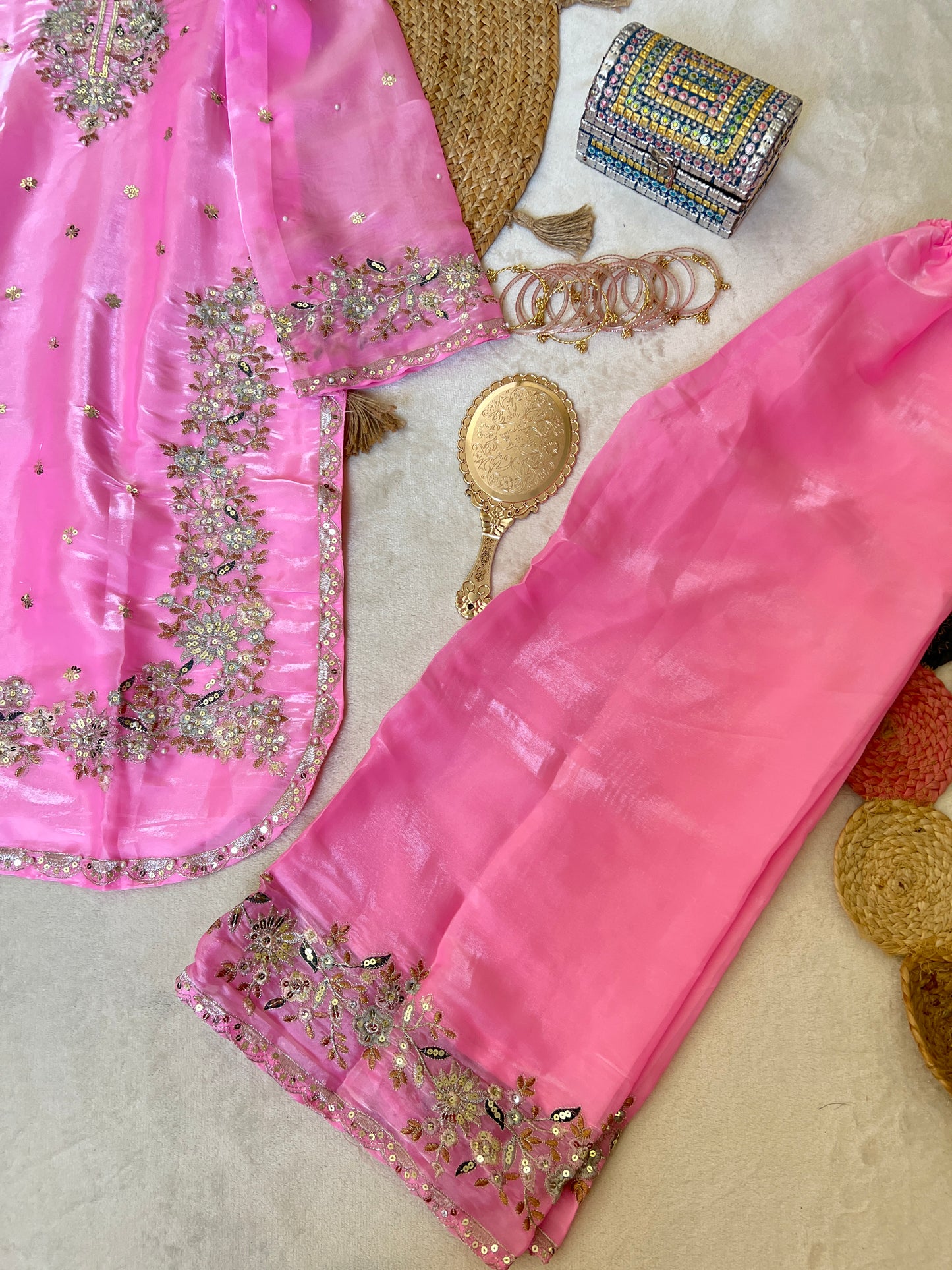 Premium suit set with full pearl work and sequins work CBRP0034