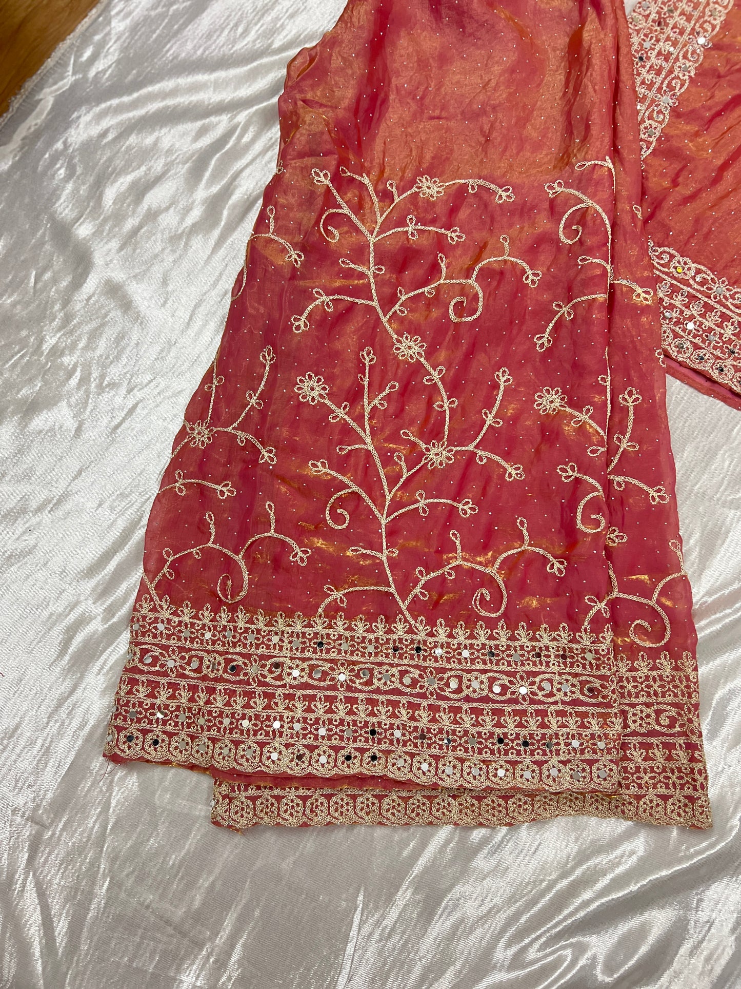 Premium shimmer silk garara set