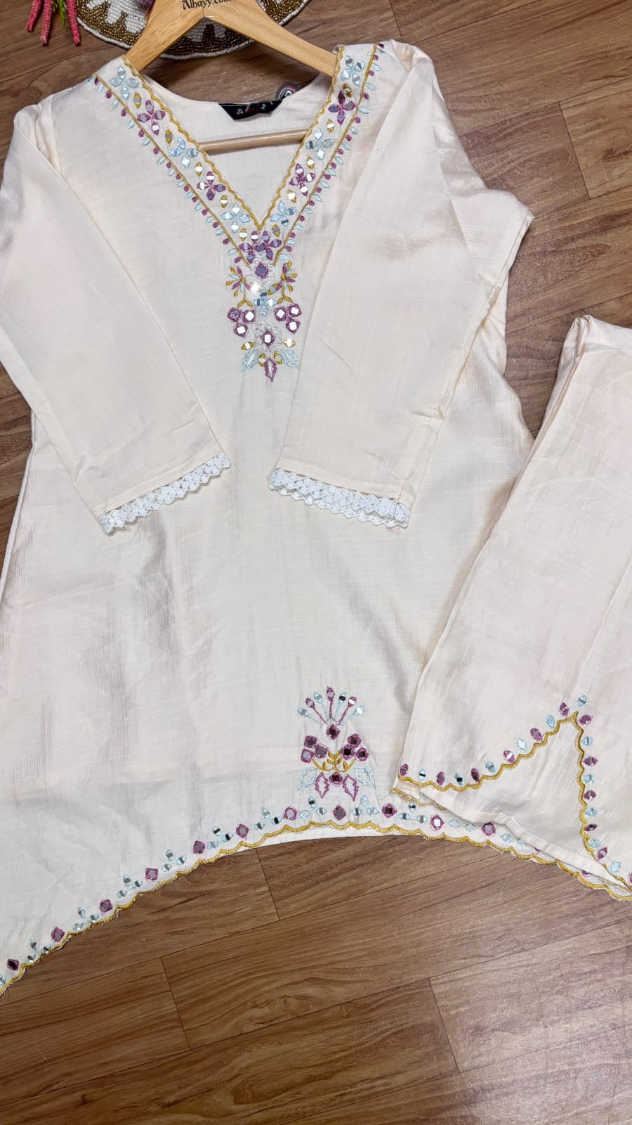 Beautiful cord set cotton silk material