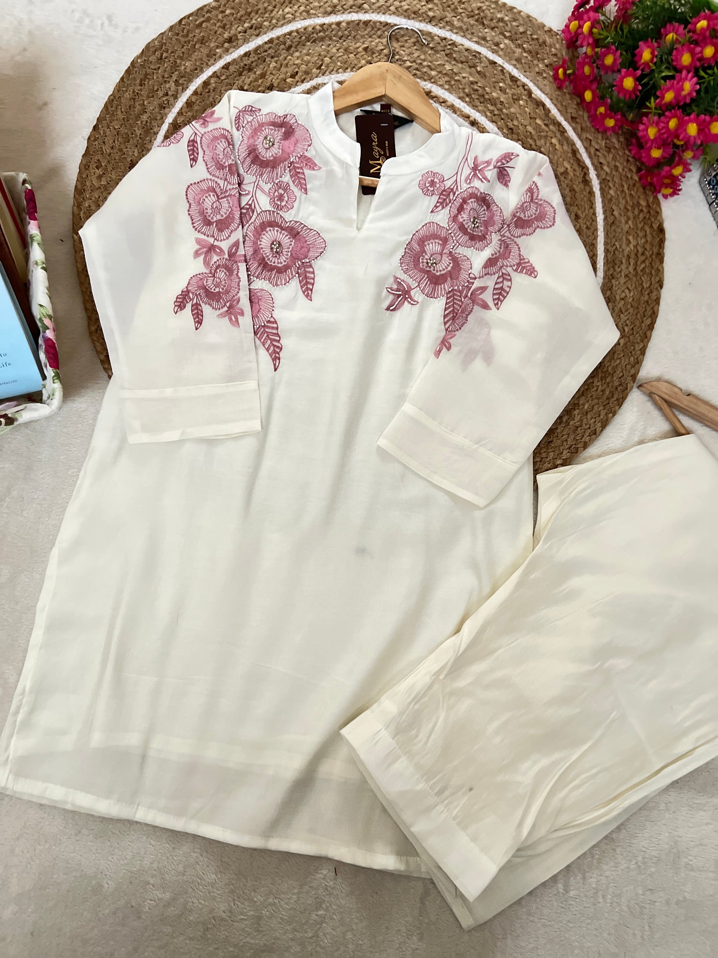 Premium roman silk material cord set