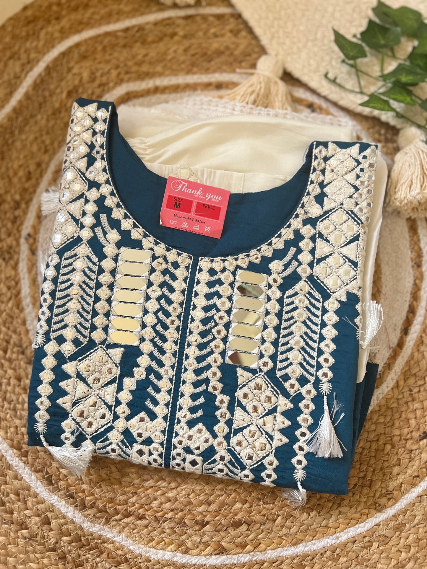 Premium dress with mirror work