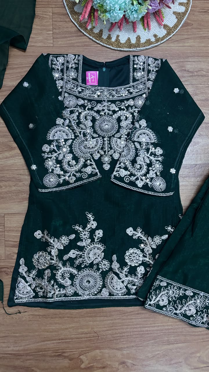 Kids wear full embroidery and sequins work