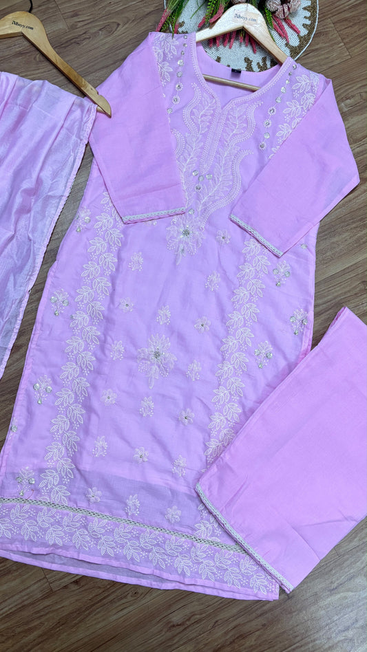Cotton suit set full embroidery