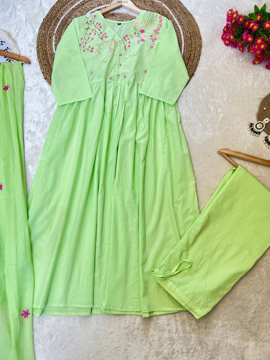 Cotton frock with embroidery