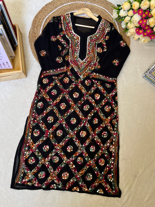 Mirror work kurtie