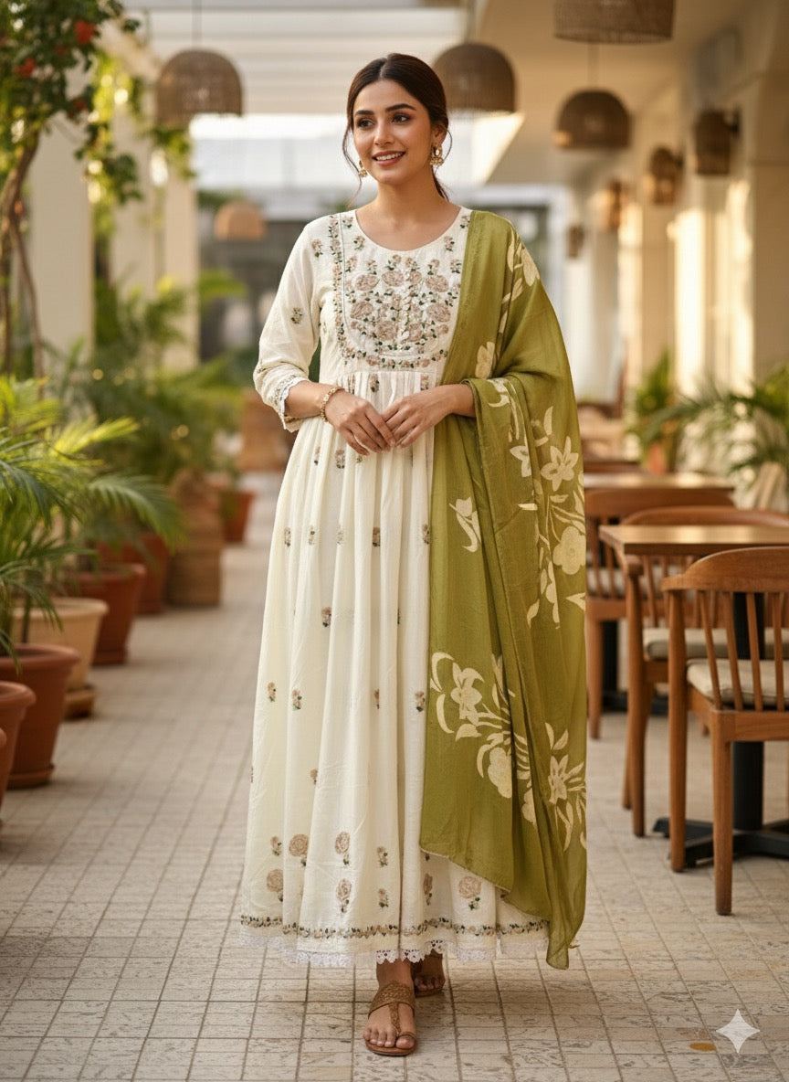 Cotton frock set CBRP4204