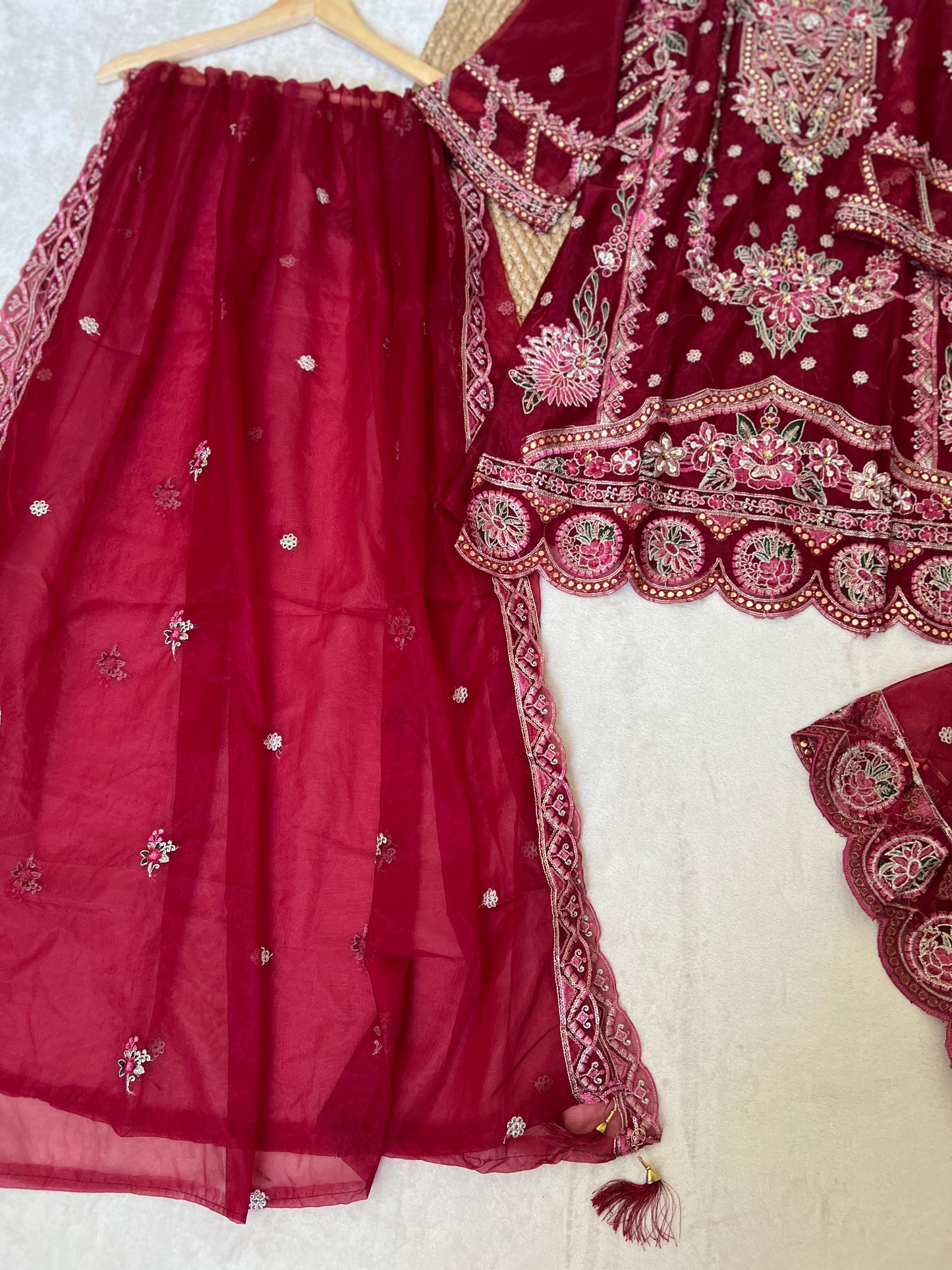 Premium Suit set soft organza material with full work CBRP