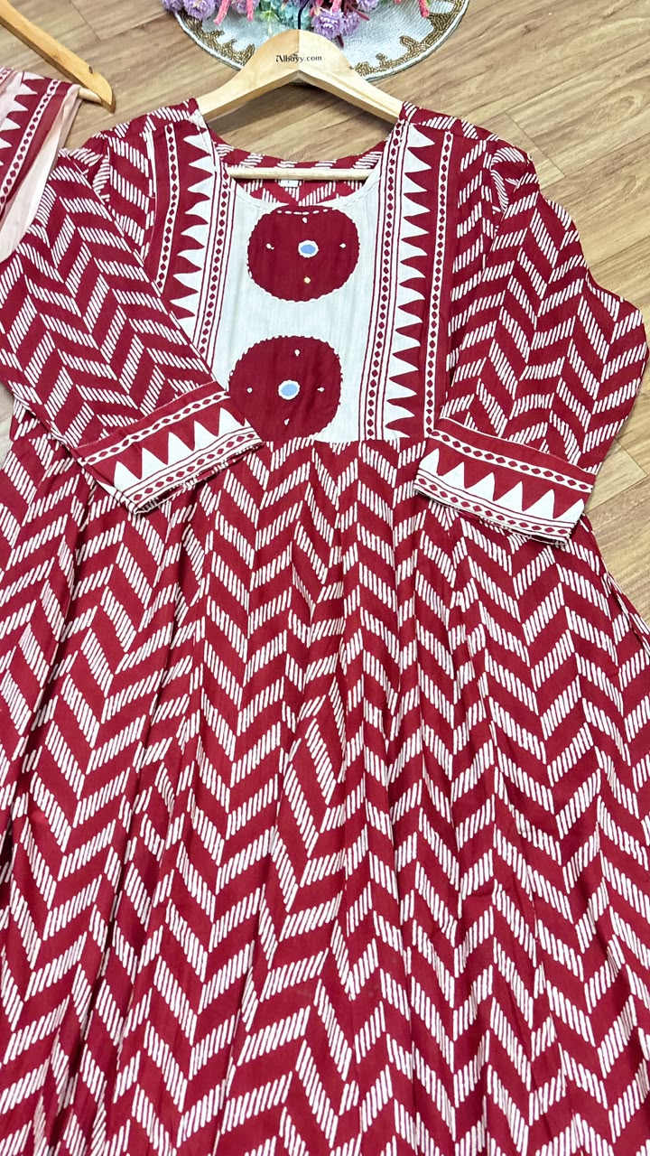 Frock dupatta set cotton