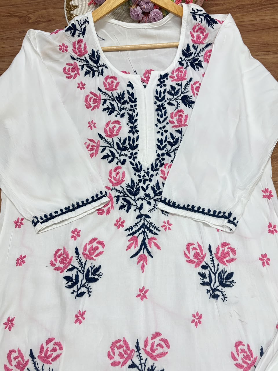 Chikankari cotton rayon soft material