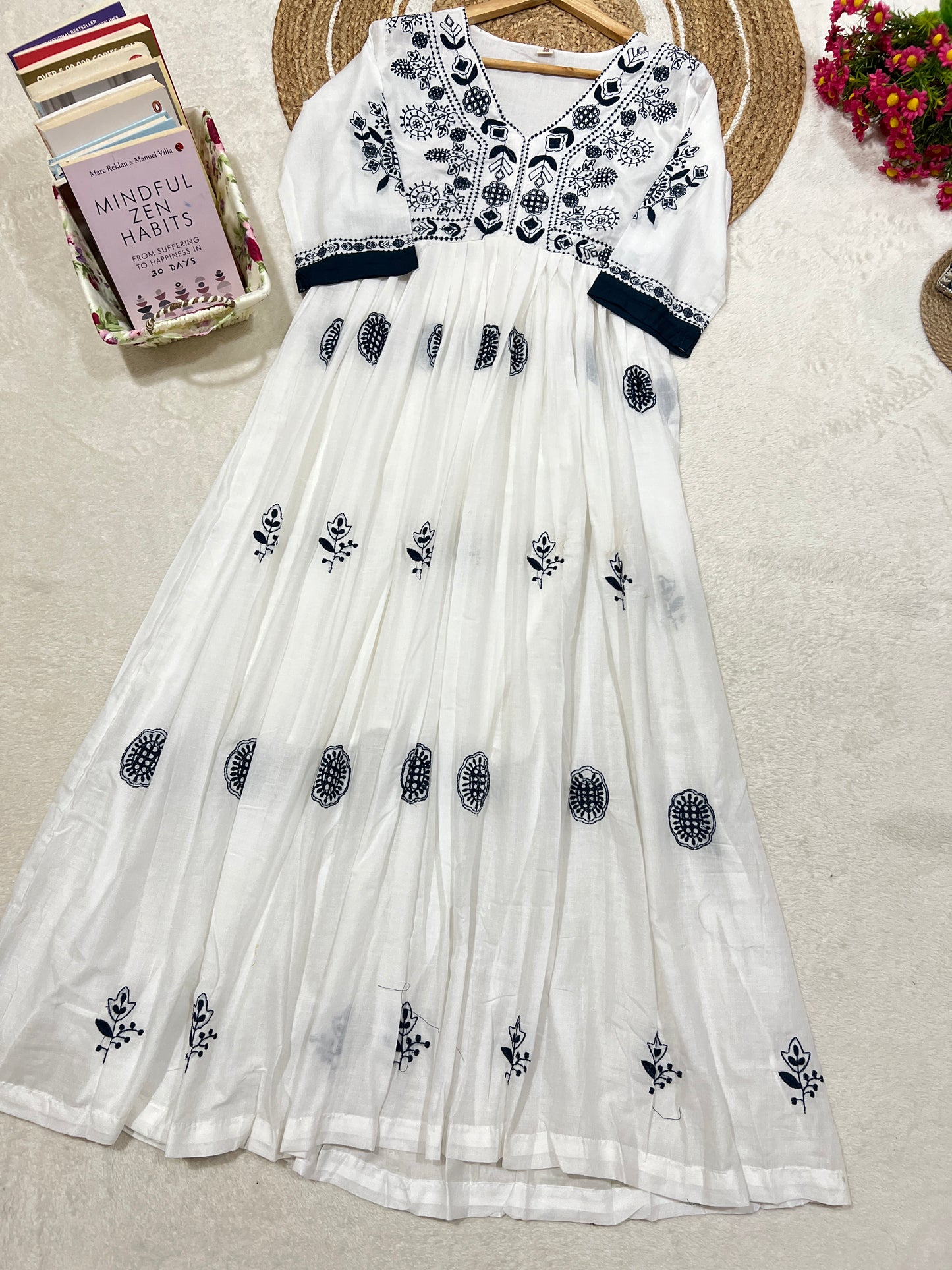 Beautiful cotton frock full embroidery
