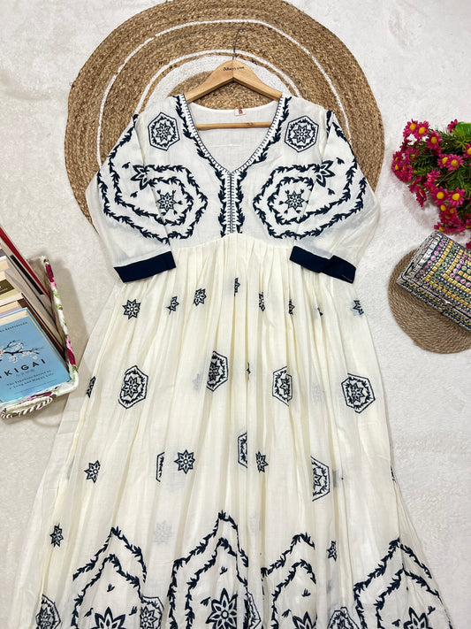 Frock cotton with full embroidery