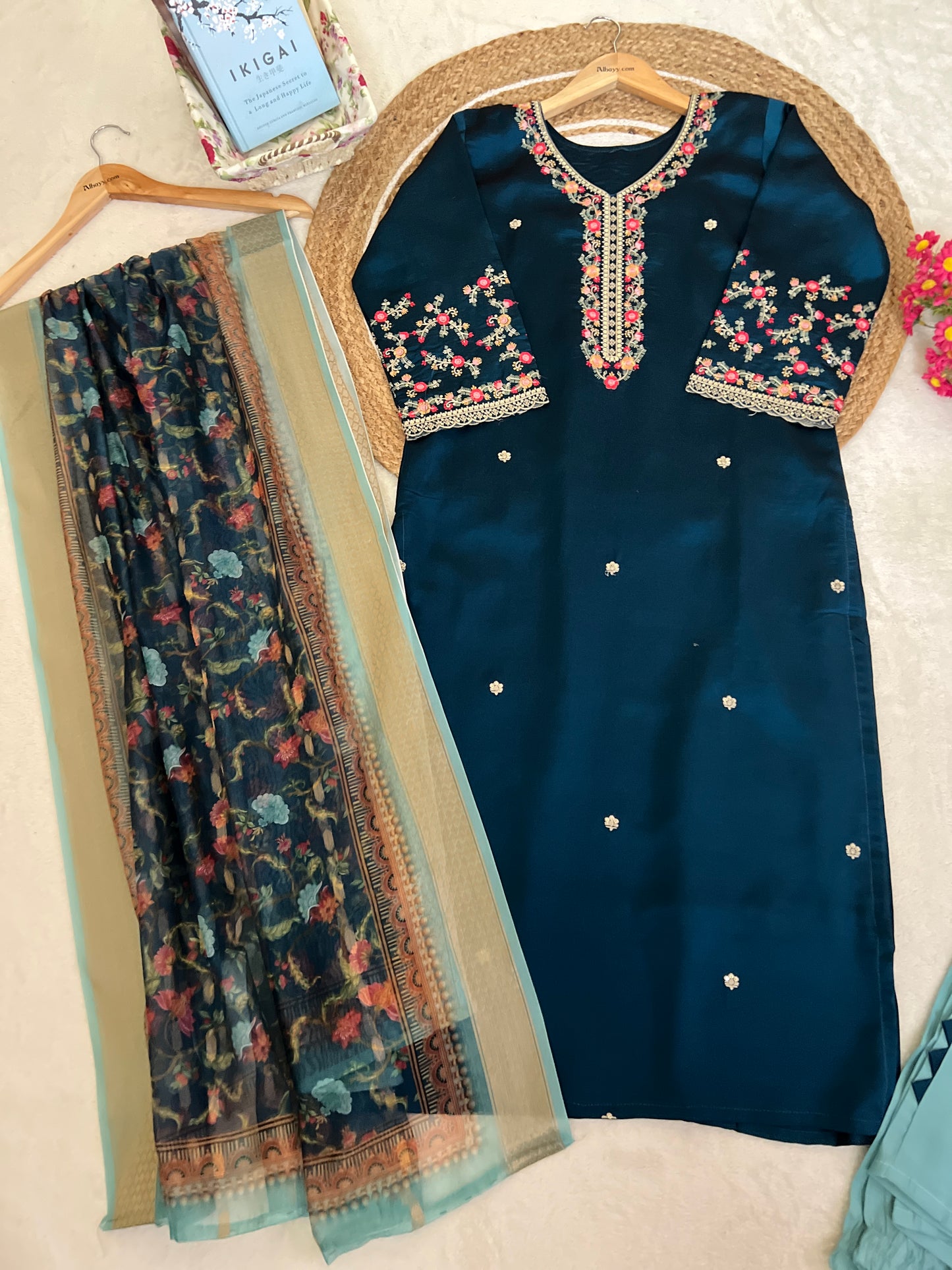 Beautiful dress with full work in premium material