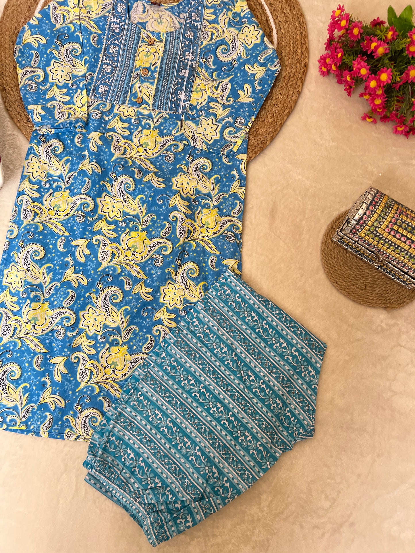 Cotton kurtie pant set