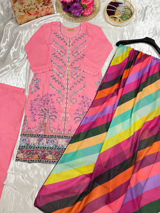 Full Embroidery cotton suit CBRP500