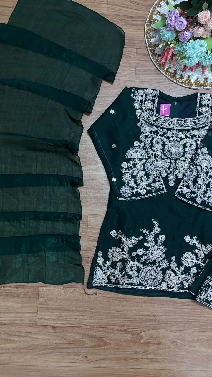 Kids wear full embroidery and sequins work