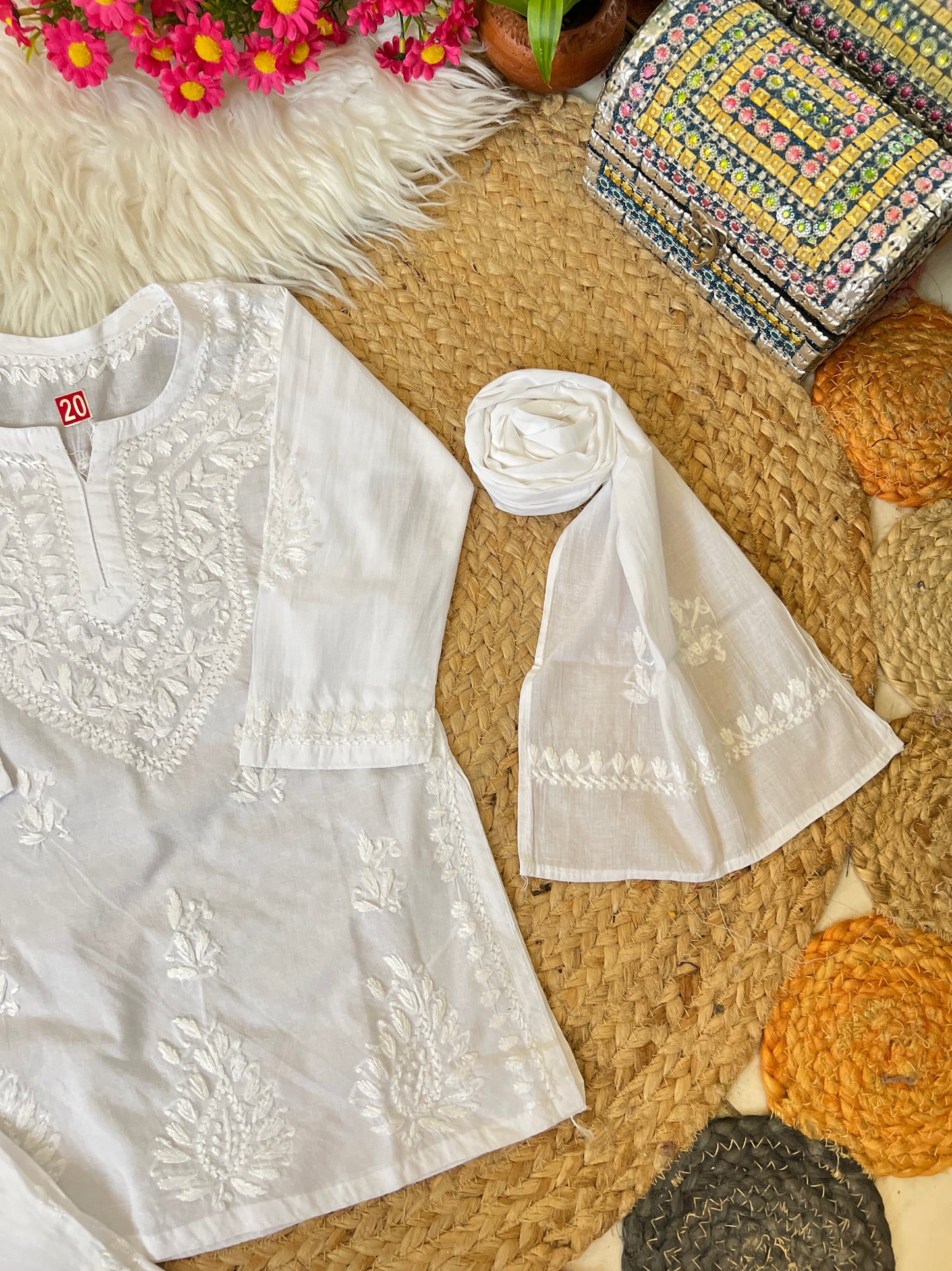 Beautiful chikankari dress in soft cotton