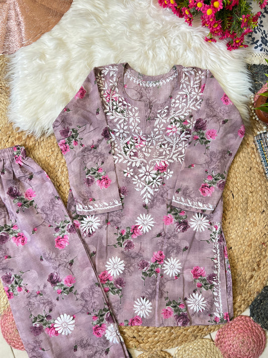 Kids chikankari cotton