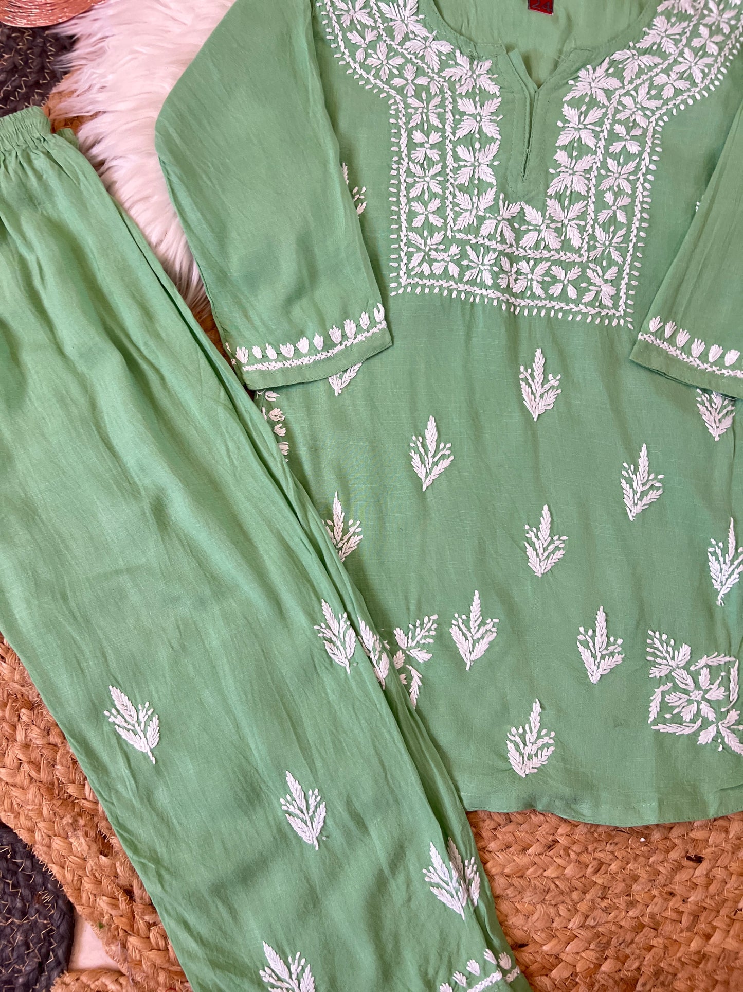 Kids Chikankari cotton rayon material