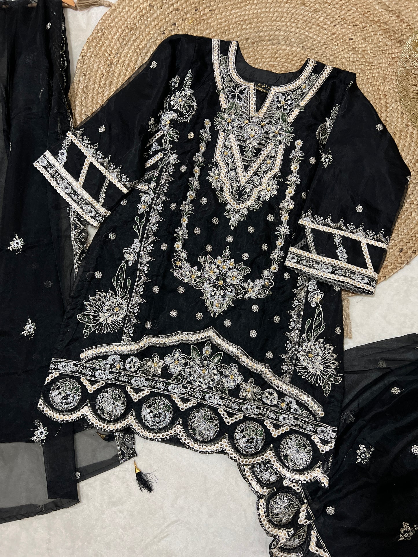 Premium Suit set -material organza with full embroidery and sequins work CBRP2064