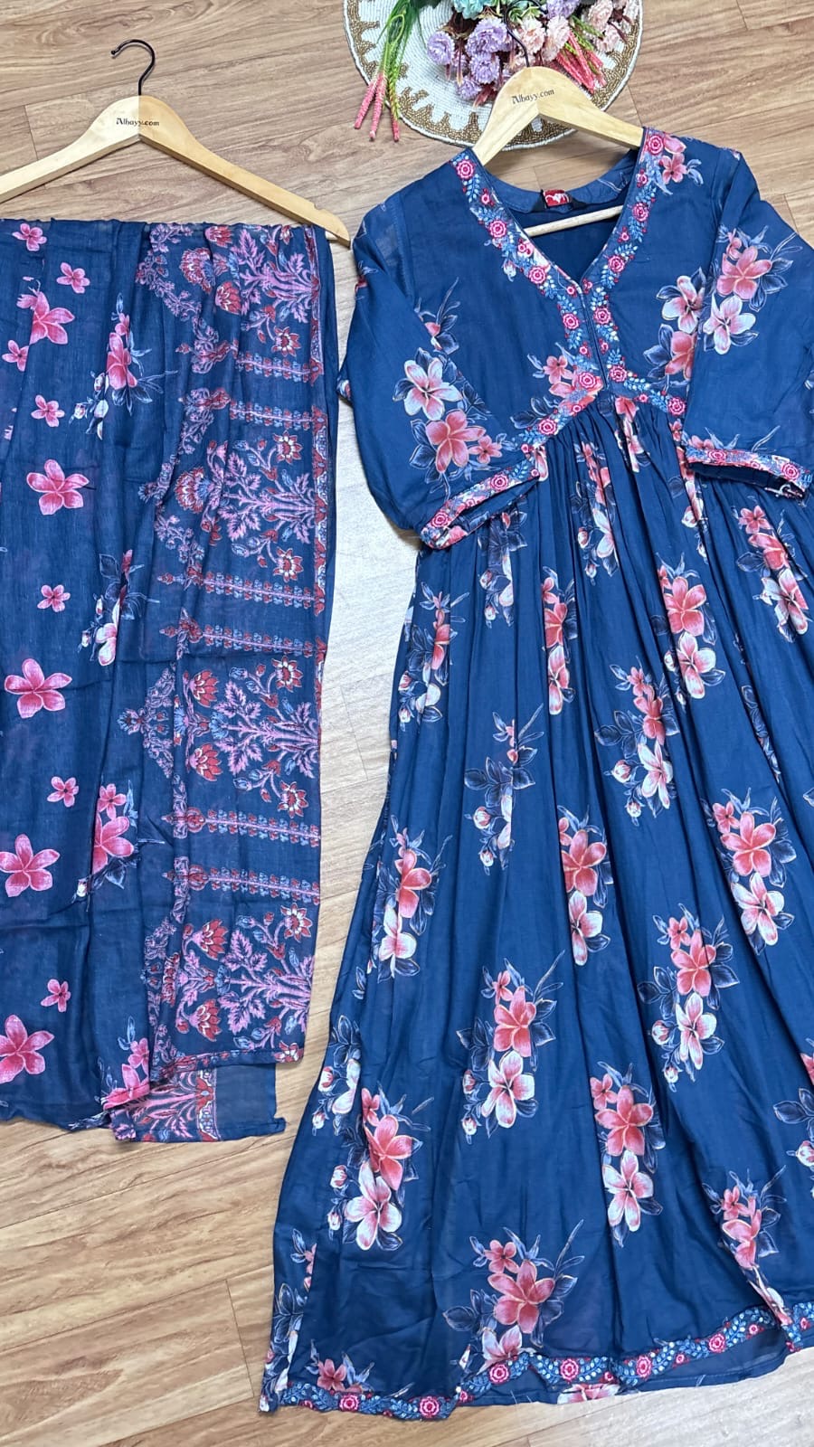 Mul cotton frock dupatta set