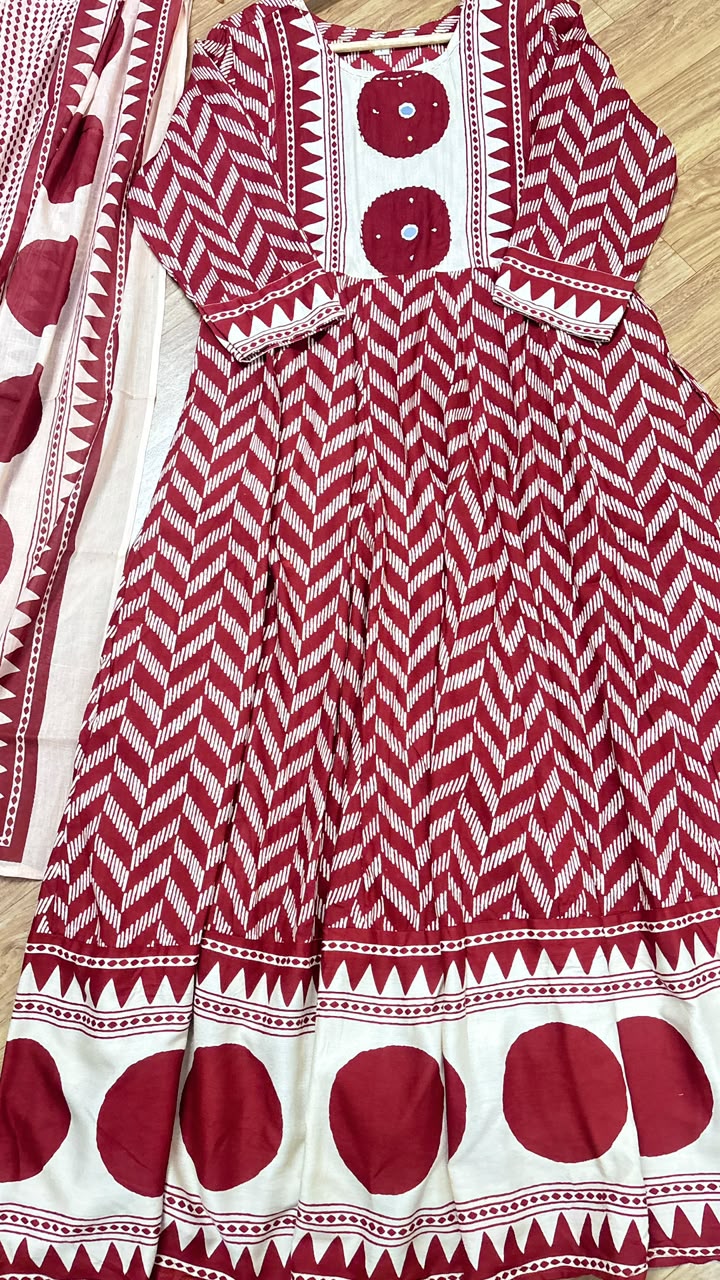Frock dupatta set cotton