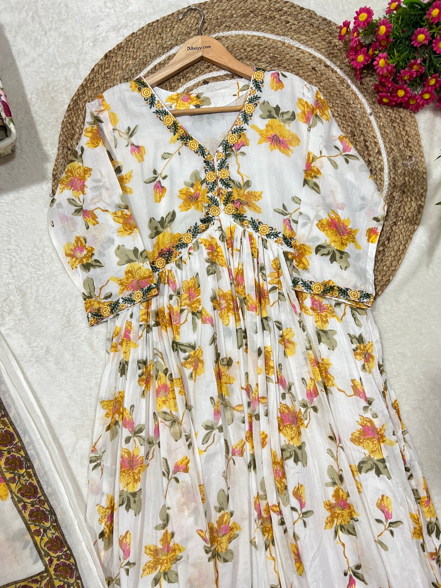 Mul cotton frock with dupatta and pant