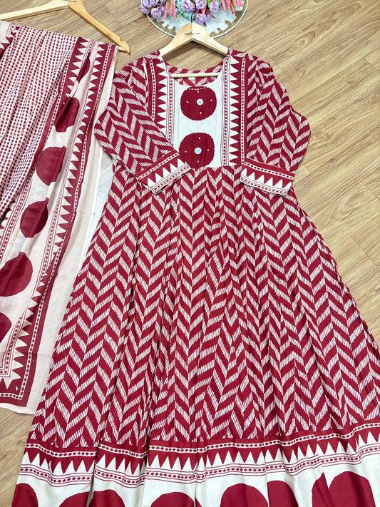 Frock dupatta set cotton