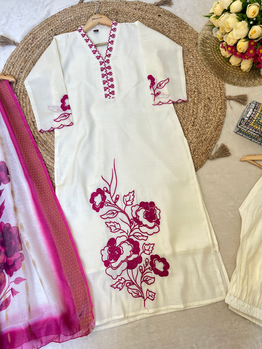 Premium Roman silk material dress - CBRP4210