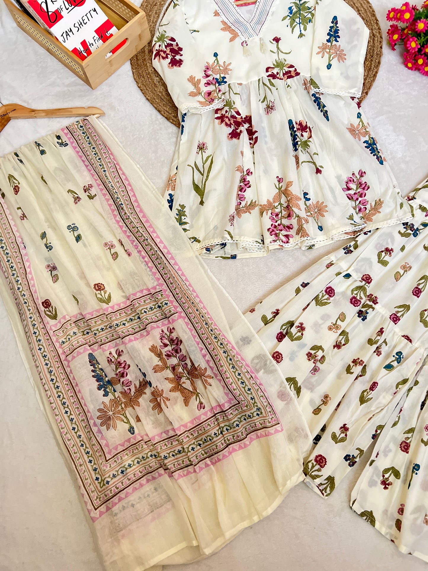 Beautiful dress in mul cotton with free earring