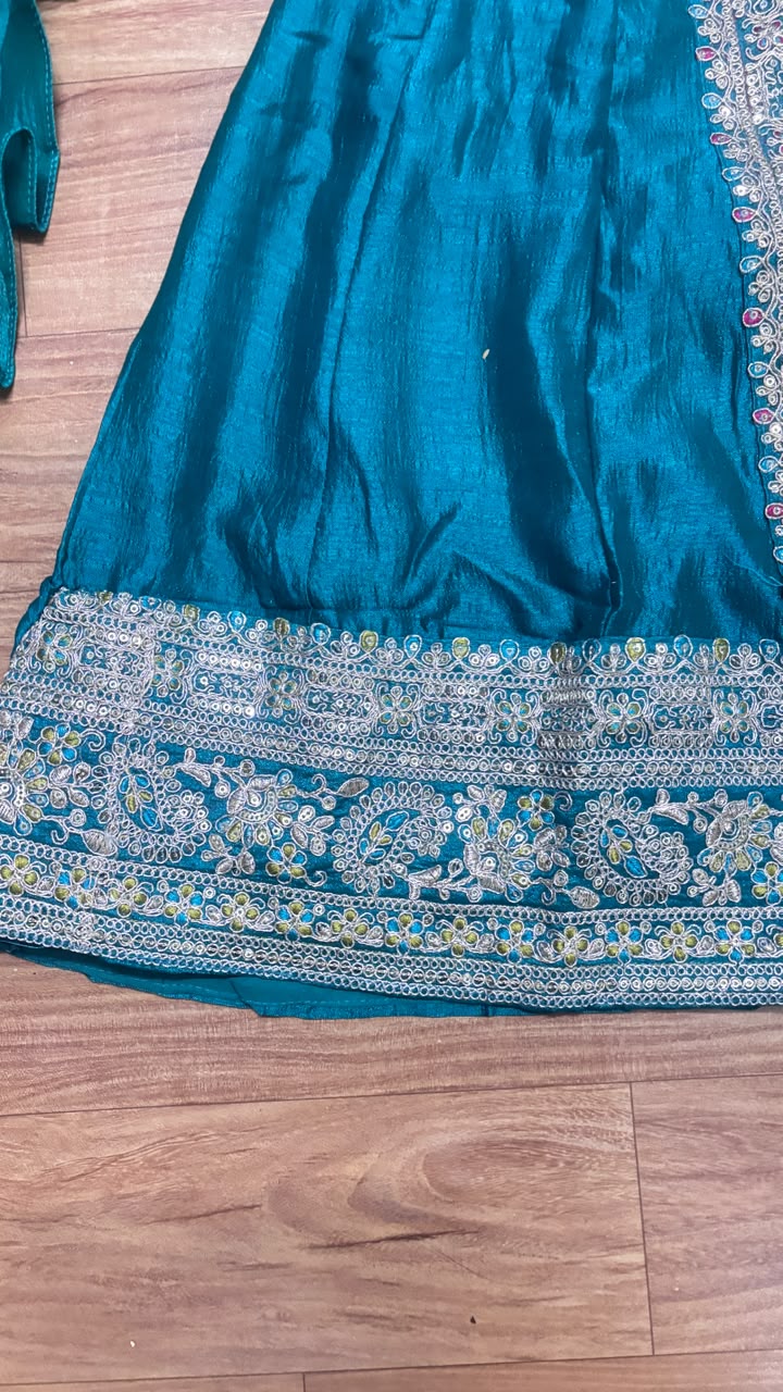Kids wear in silk material with embroidery