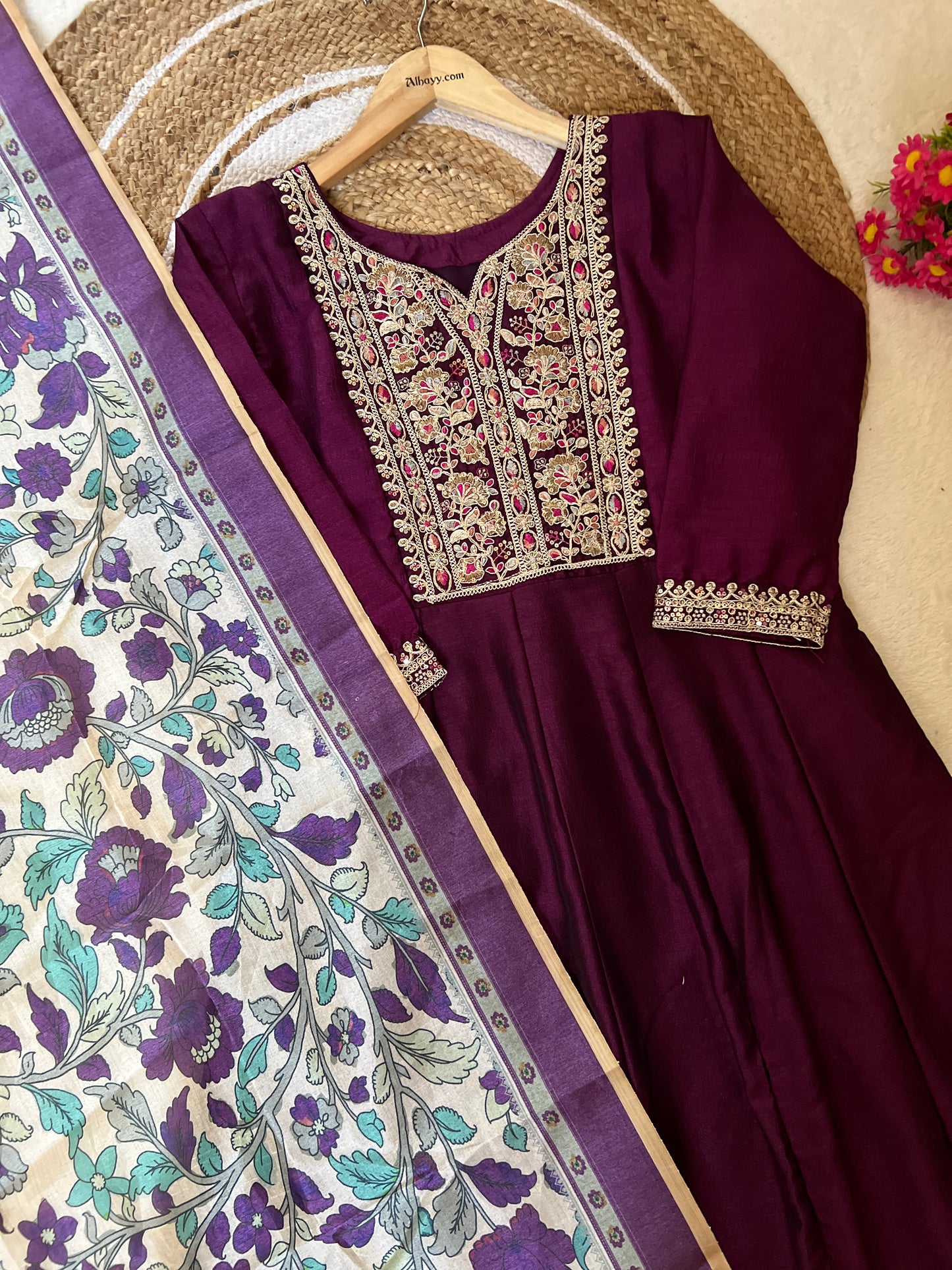 1021-beautiful frock dupatta set