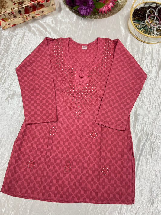 Cotton Chikankari kurti CBRP 300