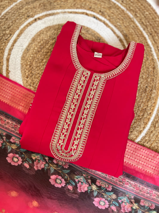 Beautiful red roman silk material dress