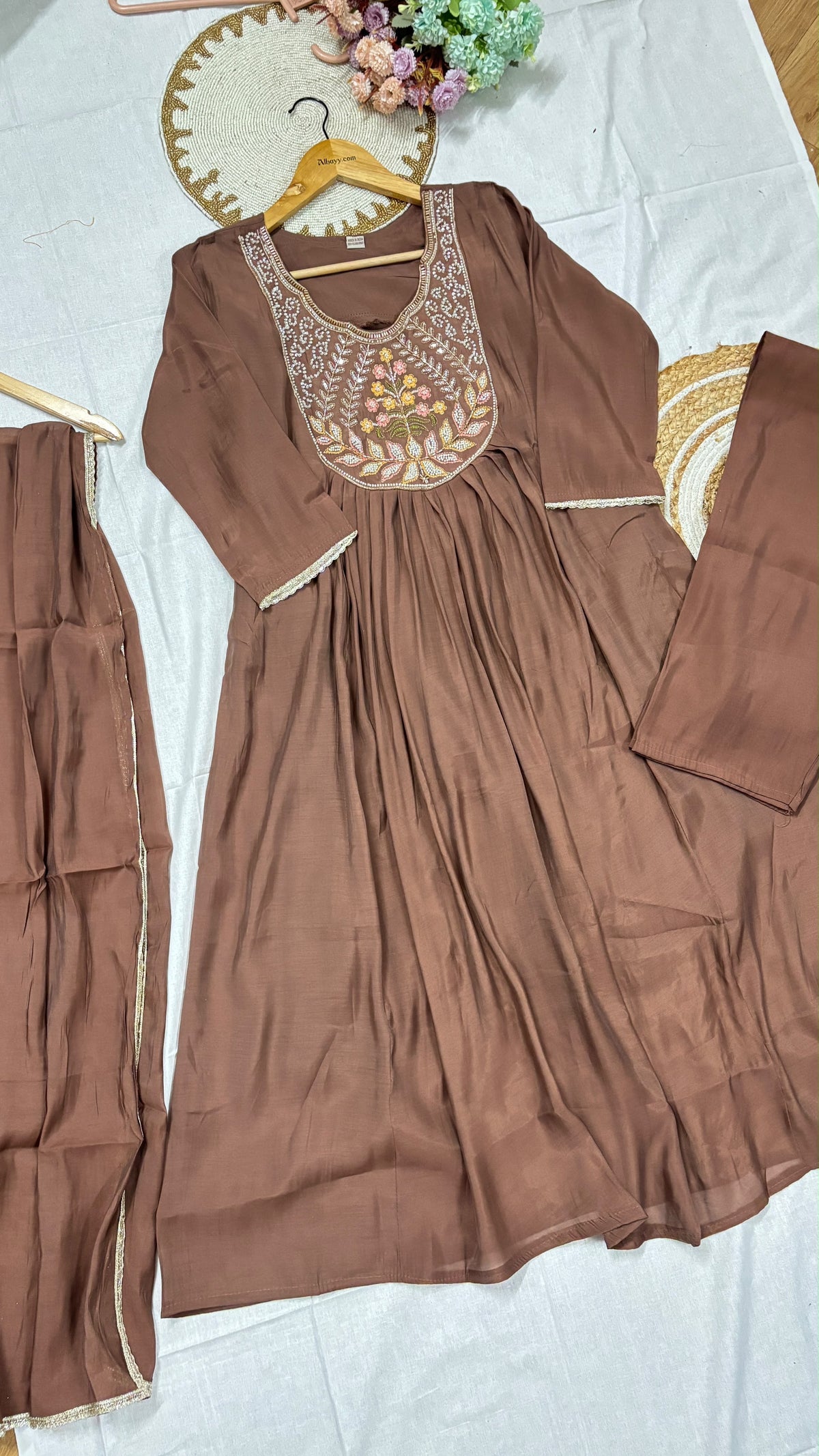 Mul chanderi suit set