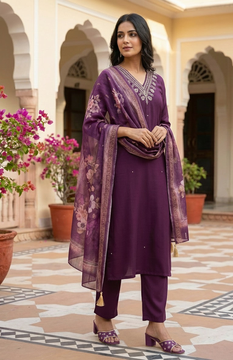 Salwar suit Roman silk material 4204