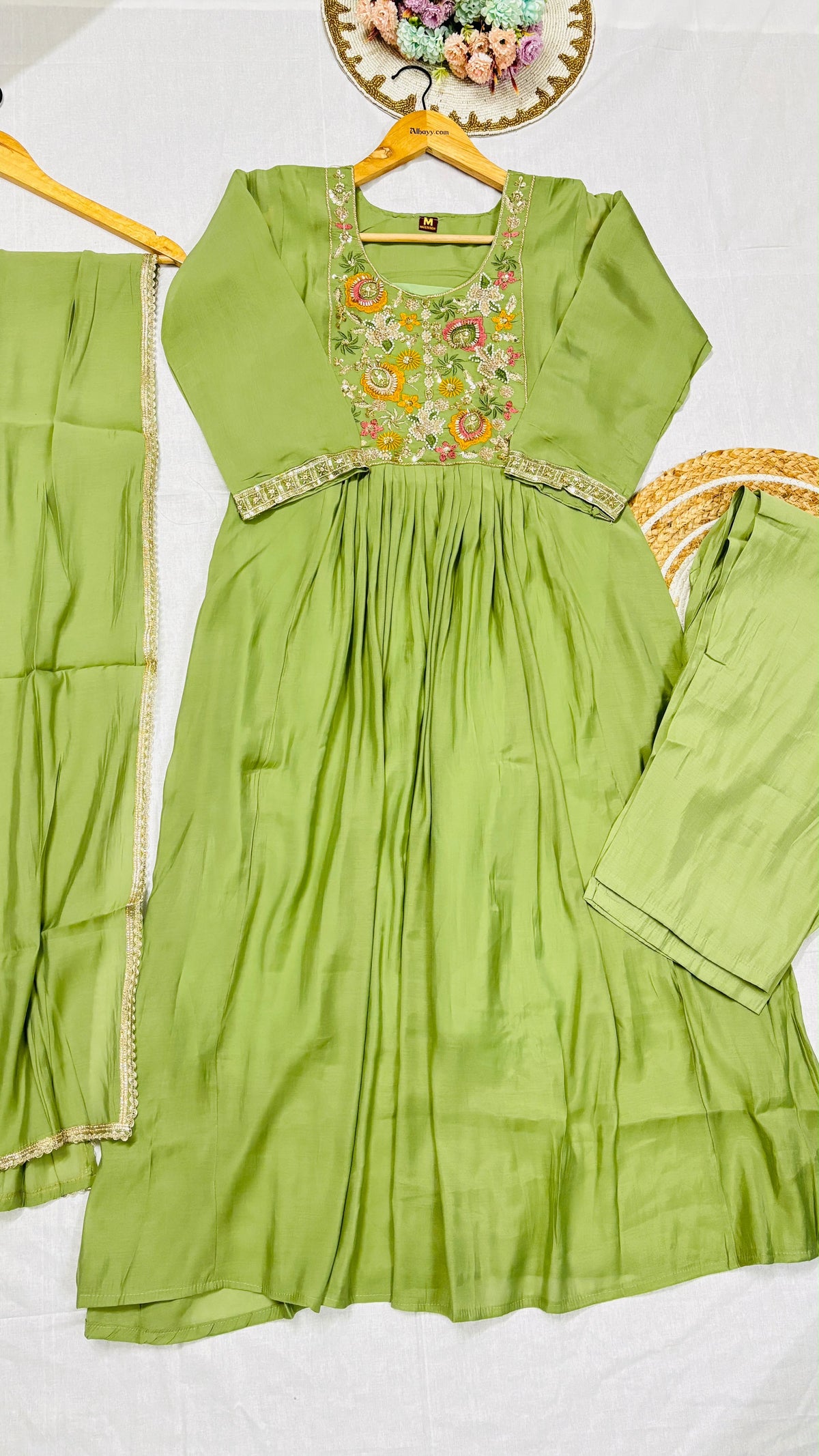 Mul chanderi suit set