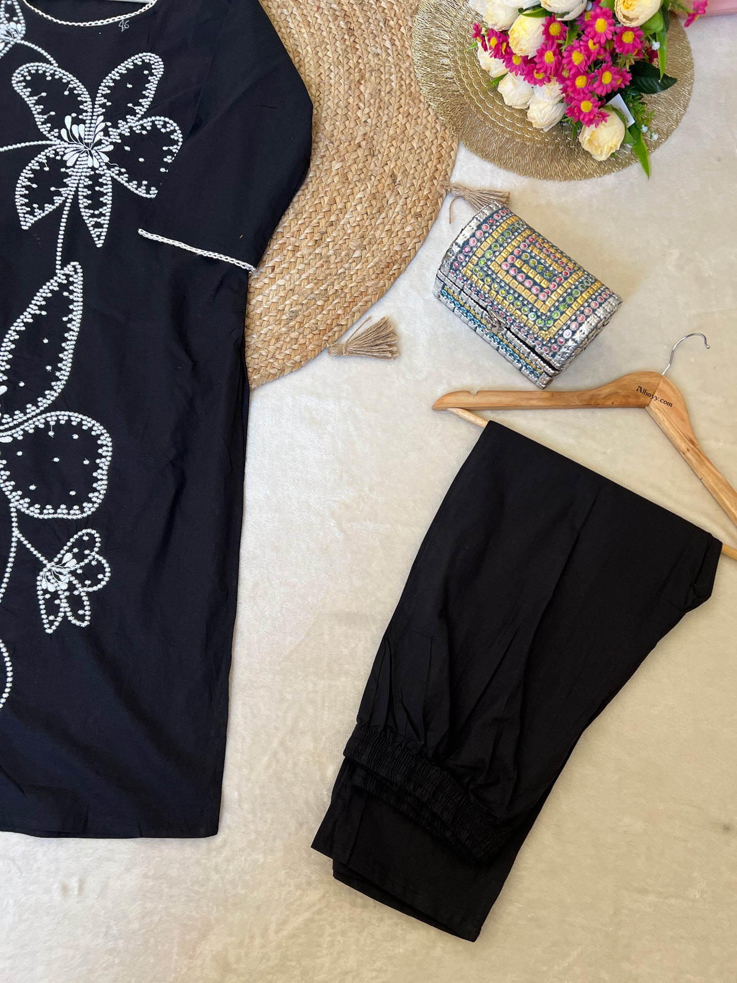 Cotton suit , top full embroidery CBRP4210