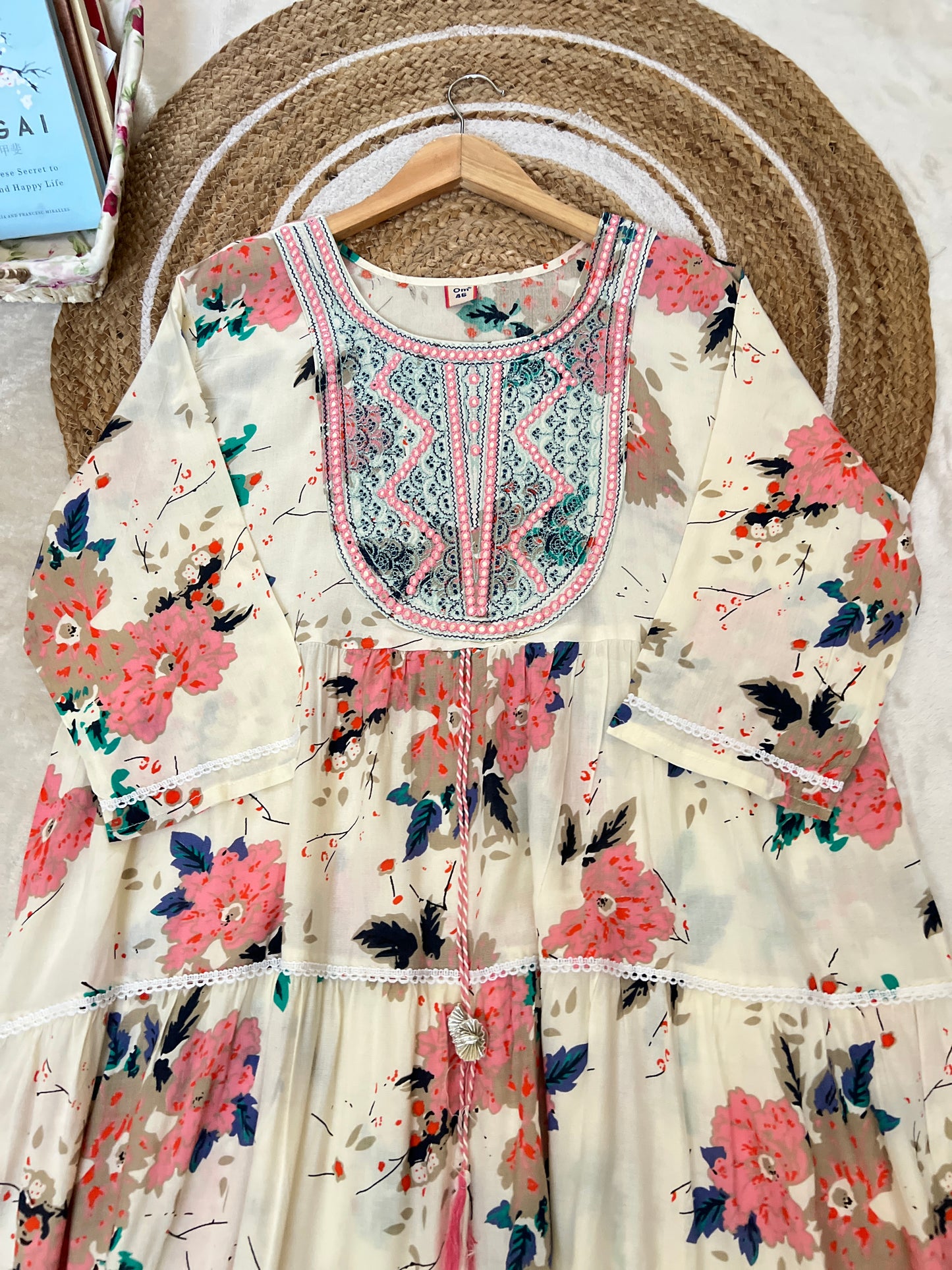 1014-plus size premium frock set cotton