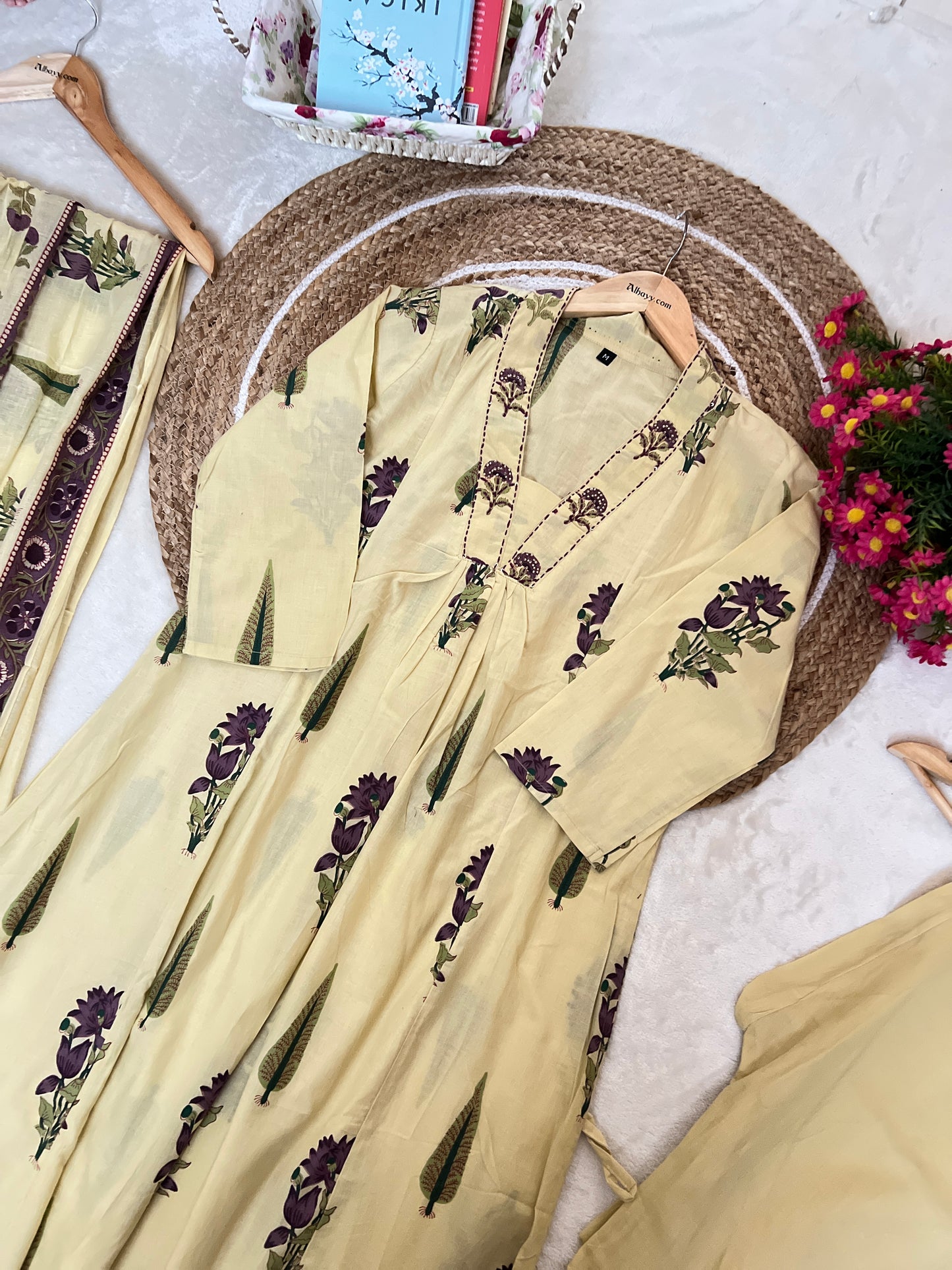 Premium cotton suit set ( with boho style print work )