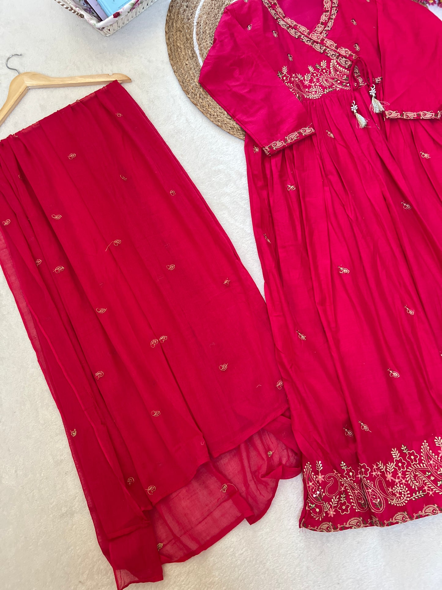 1019-mul cotton dress with full embroidery