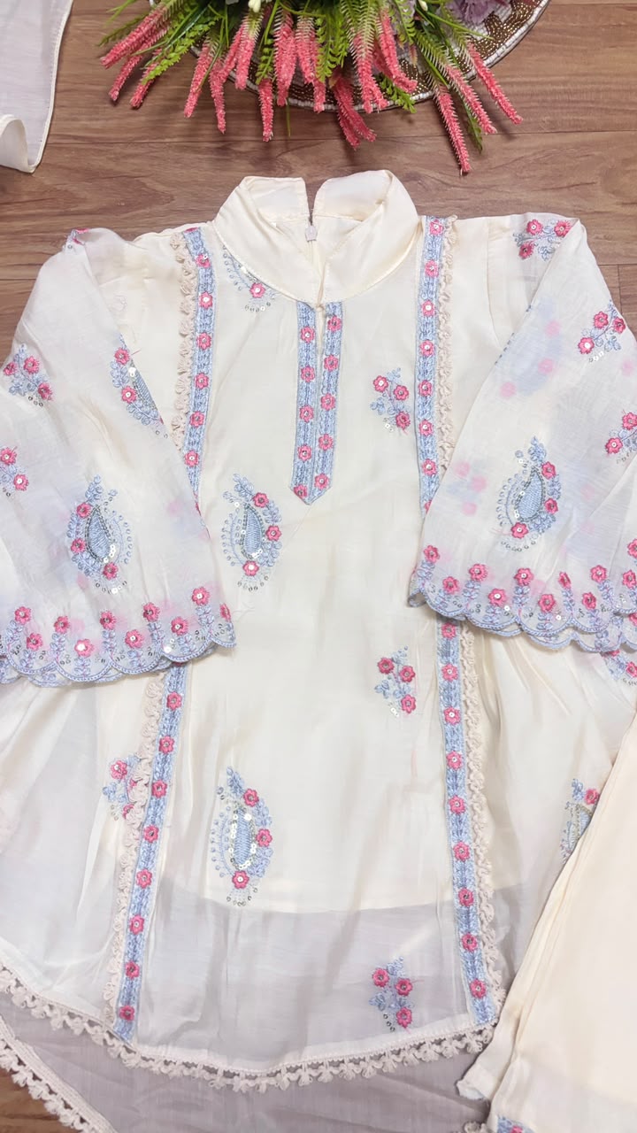 Kids wear full embroidery