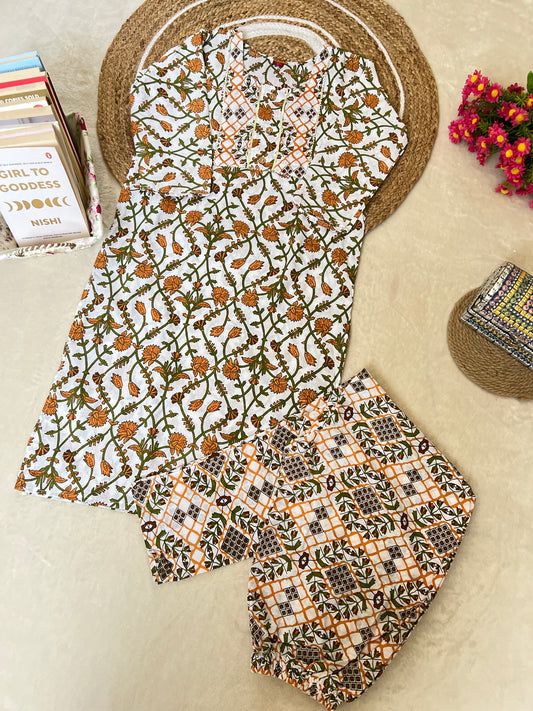 Cotton kurtie pant set