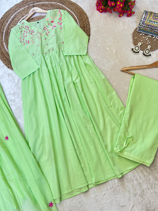 Cotton frock with embroidery